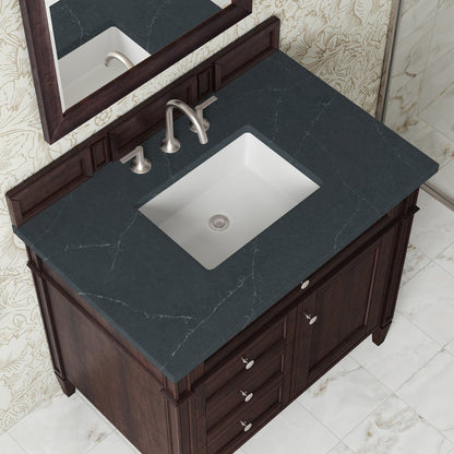 James Martin - Brittany 36" Single Vanity, Burnished Mahogany w/ 3 CM Charcoal Soapstone Silestone Top - 650-V36-BNM-3CSP view 6
