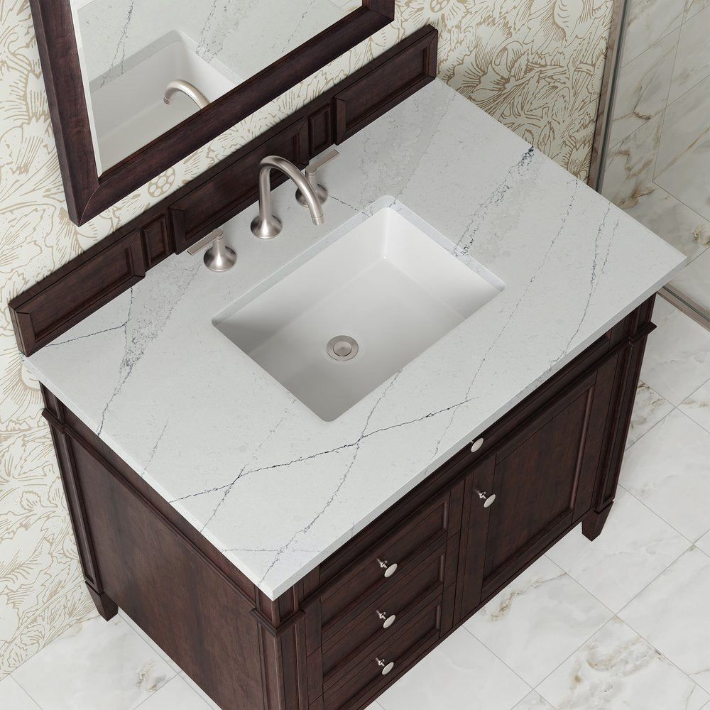 James Martin - Brittany 36" Single Vanity, Burnished Mahogany w/ 3 CM Ethereal Noctis Silestone Top - 650-V36-BNM-3ENC view 6