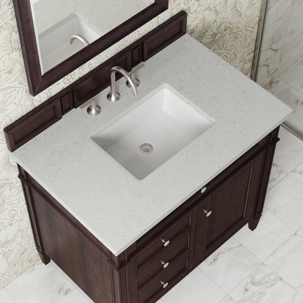 James Martin - Brittany 36" Single Vanity, Burnished Mahogany w/ 3 CM Lime Delight Silestone Top - 650-V36-BNM-3LDL view 6