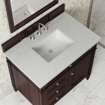 James Martin - Brittany 36" Single Vanity, Burnished Mahogany w/ 3 CM Lime Delight Silestone Top - 650-V36-BNM-3LDL view 6