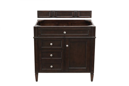 James Martin - Brittany 36" Single Vanity Cabinet, Burnished Mahogany - 650-V36-BNM view 1