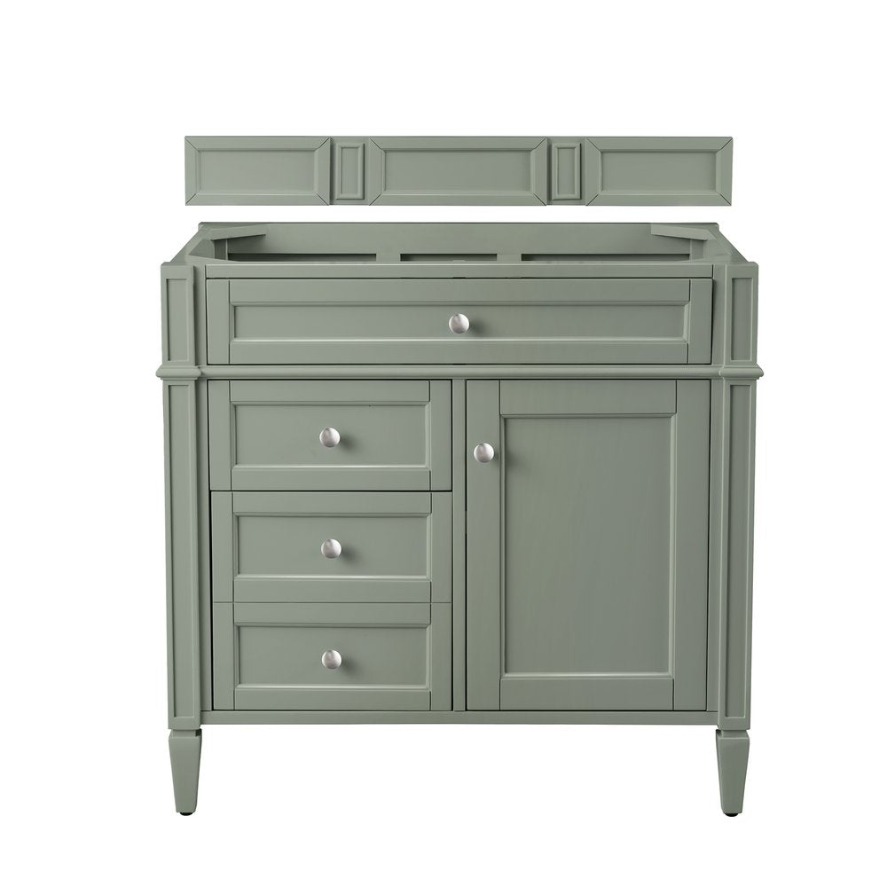 James Martin - Brittany 36" Single Vanity Cabinet, Smokey Celadon - 650-V36-SC view 1