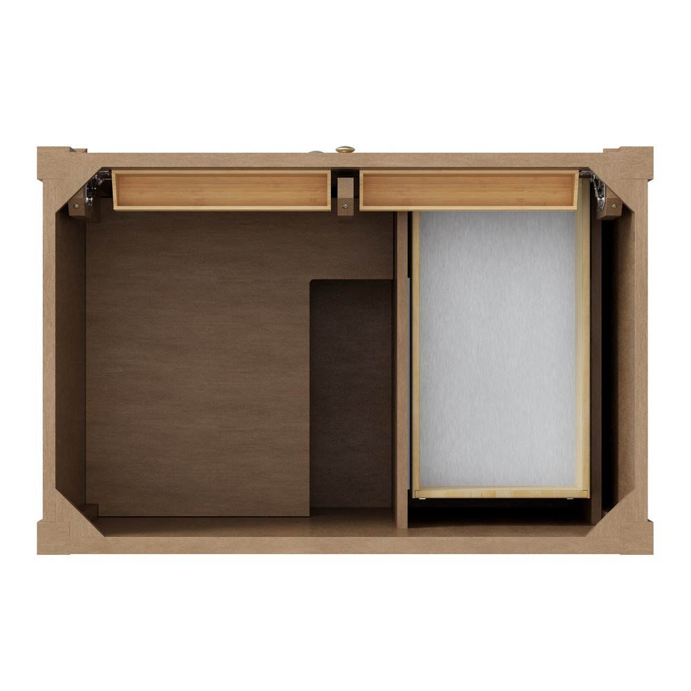 James Martin - Brittany 36" Single Vanity, Pecan w/ 3 CM Lime Delight Silestone Top - 655-V36-PCN-3LDL view 5