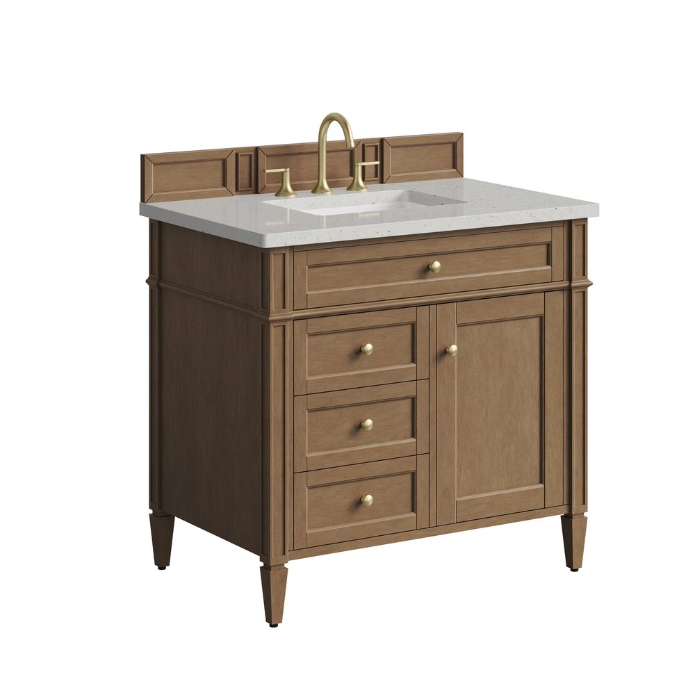 James Martin - Brittany 36" Single Vanity, Pecan w/ 3 CM Lime Delight Silestone Top - 655-V36-PCN-3LDL view 9