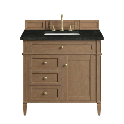 James Martin - Brittany 36" Single Vanity, Pecan w/ 3 CM Phantome Eclos Top - 655-V36-PCN-3PHT view 1