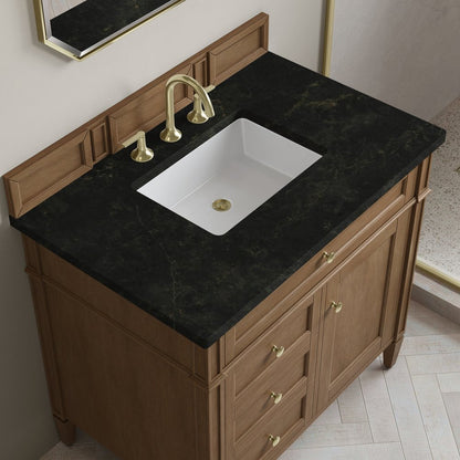 James Martin - Brittany 36" Single Vanity, Pecan w/ 3 CM Phantome Eclos Top - 655-V36-PCN-3PHT view 6