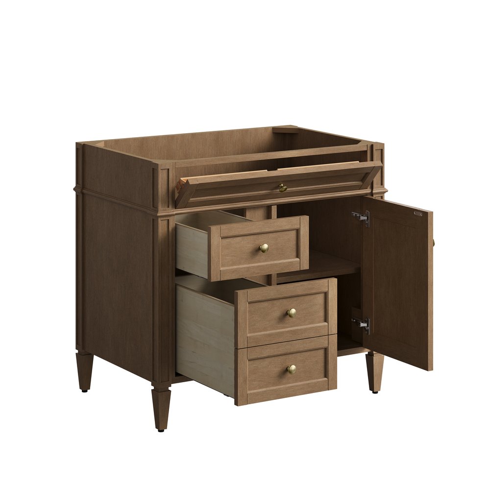 James Martin - Brittany 36" Single Vanity, Pecan w/ 3 CM Phantome Eclos Top - 655-V36-PCN-3PHT view 7