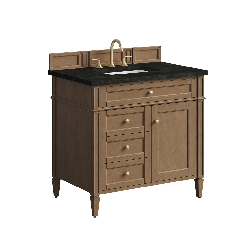 James Martin - Brittany 36" Single Vanity, Pecan w/ 3 CM Phantome Eclos Top - 655-V36-PCN-3PHT view 9