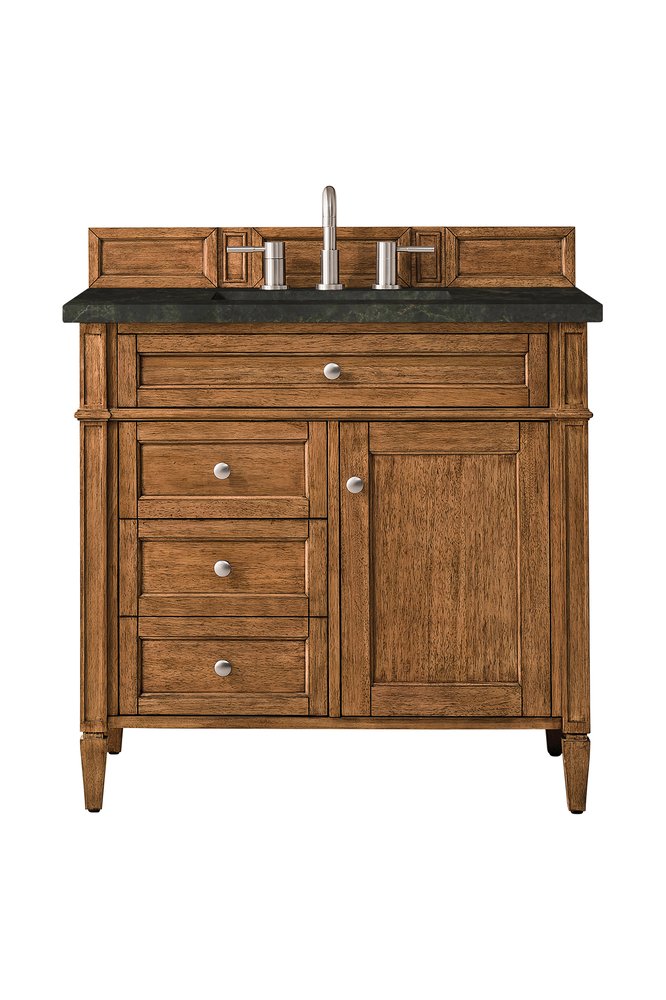 James Martin - Brittany 36" Single Vanity, Saddle Brown, w/ 3 CM Phantome Eclos Top - 650-V36-SBR-3PHT view 1
