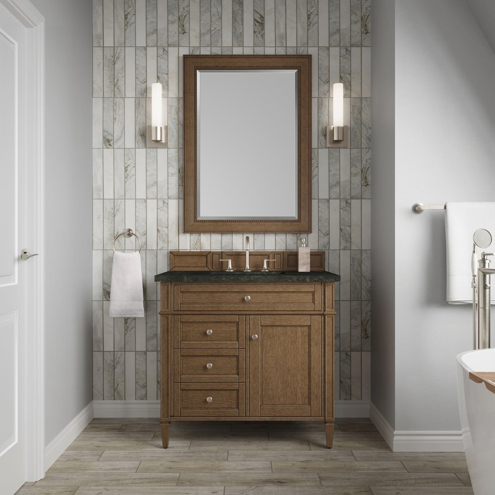 James Martin - Brittany 36" Single Vanity, Saddle Brown, w/ 3 CM Phantome Eclos Top - 650-V36-SBR-3PHT view 2
