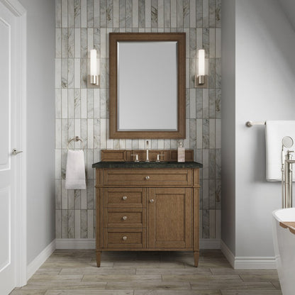 James Martin - Brittany 36" Single Vanity, Saddle Brown, w/ 3 CM Phantome Eclos Top - 650-V36-SBR-3PHT view 2