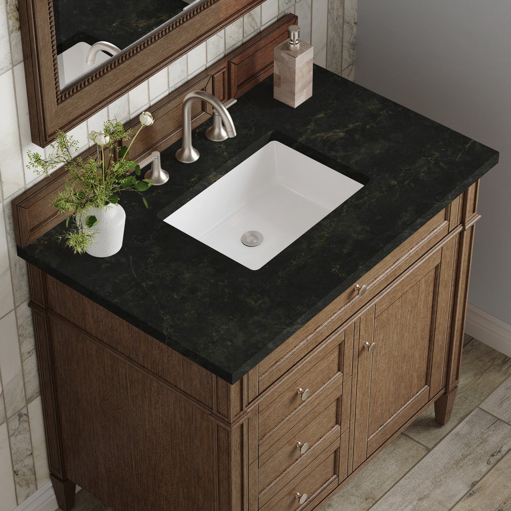 James Martin - Brittany 36" Single Vanity, Saddle Brown, w/ 3 CM Phantome Eclos Top - 650-V36-SBR-3PHT view 5