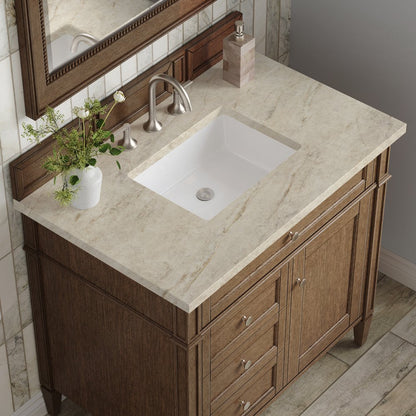 James Martin - Brittany 36" Single Vanity, Saddle Brown, w/ 3 CM Tajnar Eclos Top - 650-V36-SBR-3TJR view 5