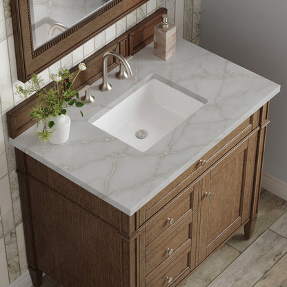 James Martin - Brittany 36" Single Vanity, Saddle Brown w/ 3 CM Victorian Silver Silestone Top - 650-V36-SBR-3VSL view 6