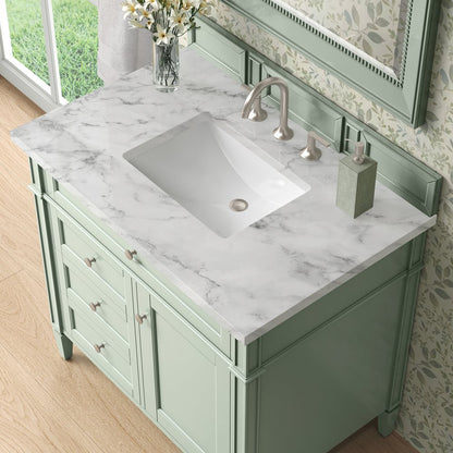 James Martin - Brittany 36" Single Vanity, Sage Green w/ 3 CM Carrara Marble Top - 650-V36-SGR-3CAR view 6