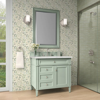 James Martin - Brittany 36" Single Vanity, Sage Green w/ 3 CM Ethereal Noctis Silestone Top - 650-V36-SGR-3ENC view 3