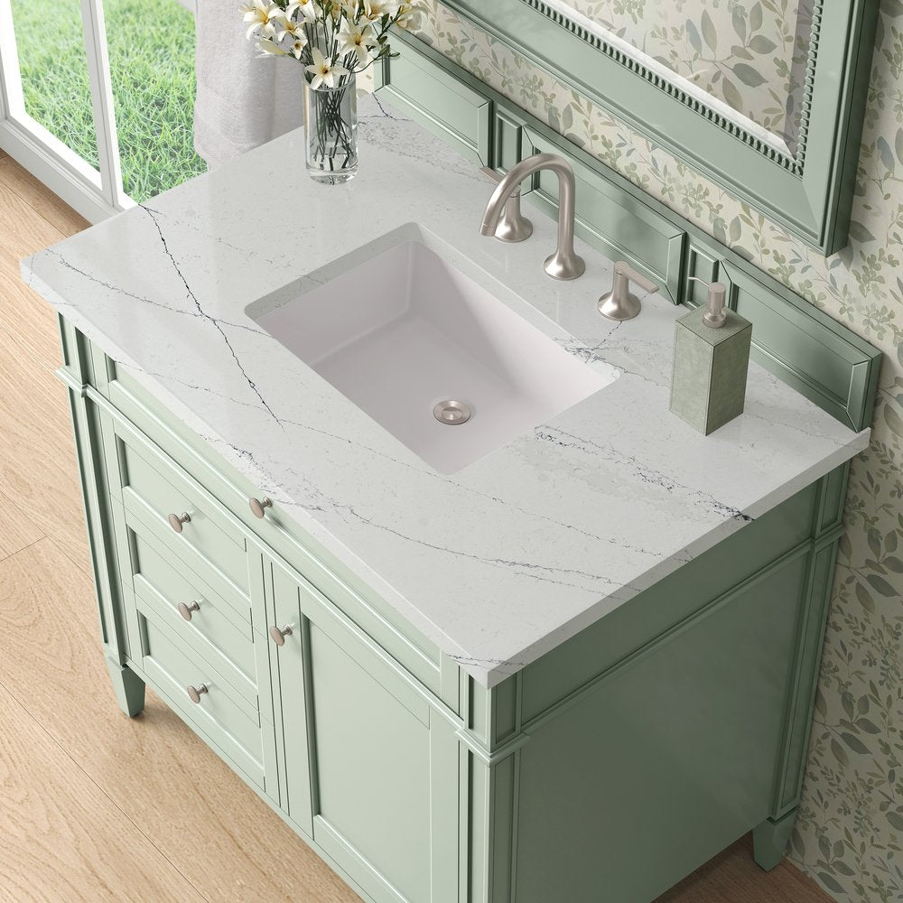 James Martin - Brittany 36" Single Vanity, Sage Green w/ 3 CM Ethereal Noctis Silestone Top - 650-V36-SGR-3ENC view 6