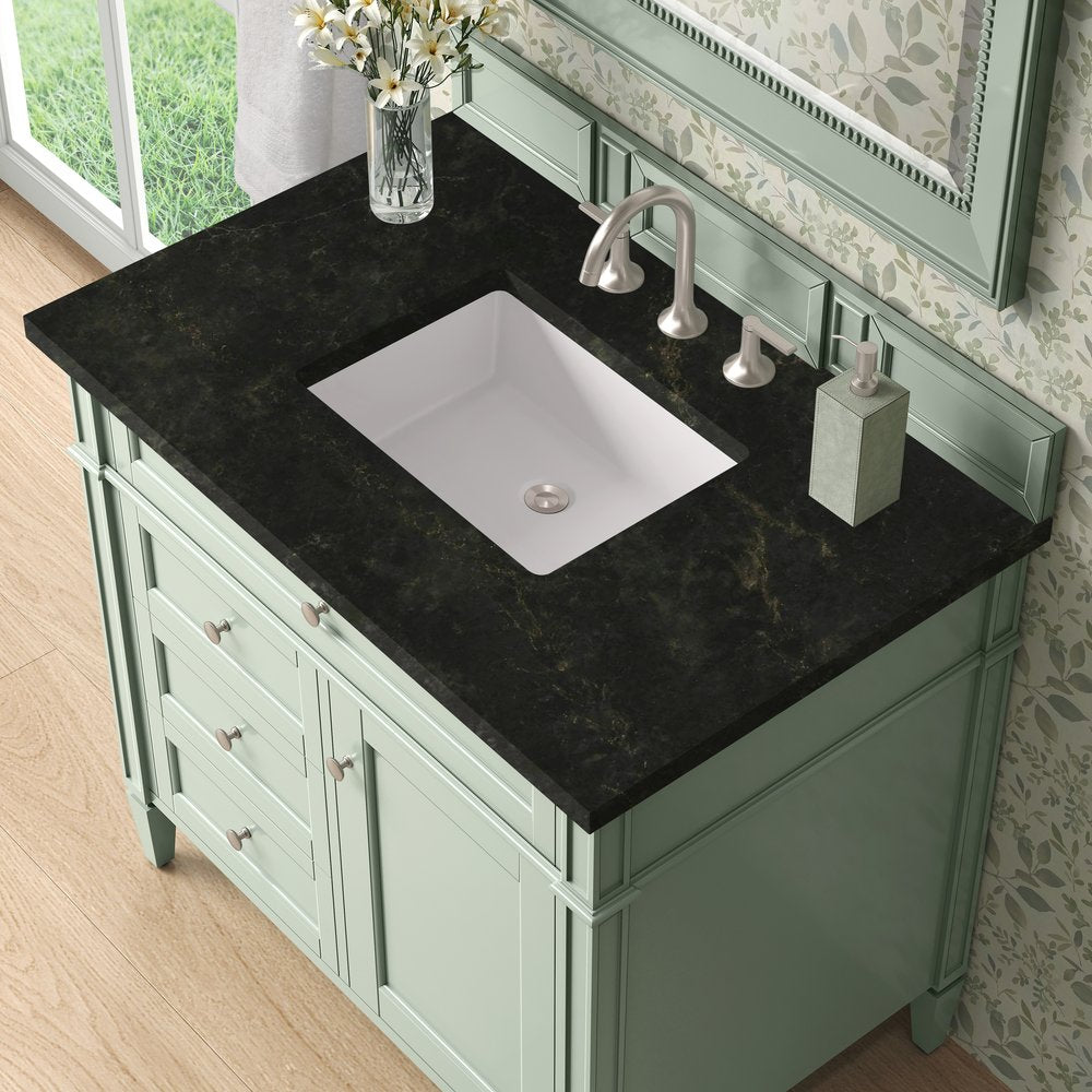 James Martin - Brittany 36" Single Vanity, Sage Green, w/ 3 CM Phantome Eclos Top - 650-V36-SGR-3PHT view 5