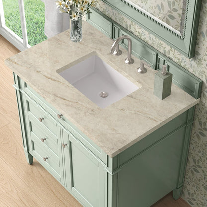James Martin - Brittany 36" Single Vanity, Sage Green, w/ 3 CM Tajnar Eclos Top - 650-V36-SGR-3TJR view 5