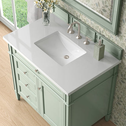 James Martin - Brittany 36" Single Vanity, Sage Green w/ 3 CM White Zeus Silestone Top - 650-V36-SGR-3WZ view 6