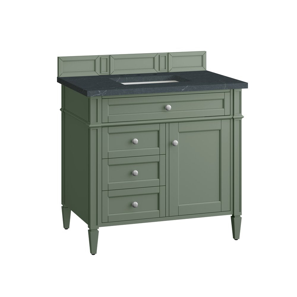 James Martin - Brittany 36" Single Vanity, Smokey Celadon w/ 3 CM Charcoal Soapstone Top - 650-V36-SC-3CSP view 6