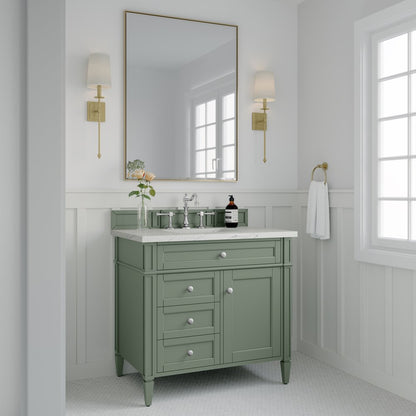 James Martin - Brittany 36" Single Vanity, Smokey Celadon w/ 3 CM Ethereal Noctis Top - 650-V36-SC-3ENC view 3