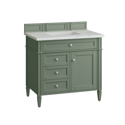 James Martin - Brittany 36" Single Vanity, Smokey Celadon w/ 3 CM Ethereal Noctis Top - 650-V36-SC-3ENC view 6
