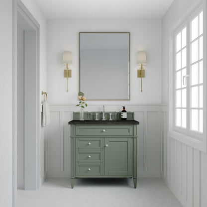 James Martin - Brittany 36" Single Vanity, Smokey Celadon, w/ 3 CM Phantome Eclos Top - 650-V36-SC-3PHT view 2