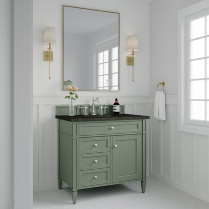 James Martin - Brittany 36" Single Vanity, Smokey Celadon, w/ 3 CM Phantome Eclos Top - 650-V36-SC-3PHT view 3