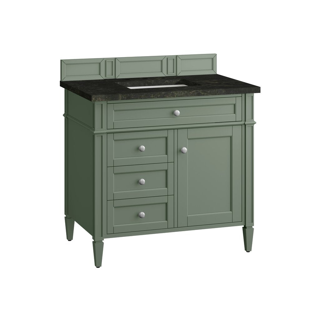 James Martin - Brittany 36" Single Vanity, Smokey Celadon, w/ 3 CM Phantome Eclos Top - 650-V36-SC-3PHT view 6