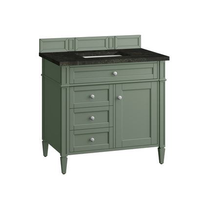 James Martin - Brittany 36" Single Vanity, Smokey Celadon, w/ 3 CM Phantome Eclos Top - 650-V36-SC-3PHT view 6