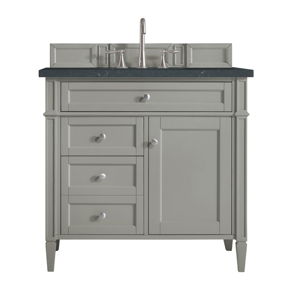 James Martin - Brittany 36" Single Vanity, Urban Gray w/ 3 CM Charcoal Soapstone Silestone Top - 650-V36-UGR-3CSP view 1