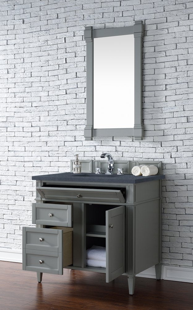 James Martin - Brittany 36" Single Vanity, Urban Gray w/ 3 CM Charcoal Soapstone Silestone Top - 650-V36-UGR-3CSP view 4