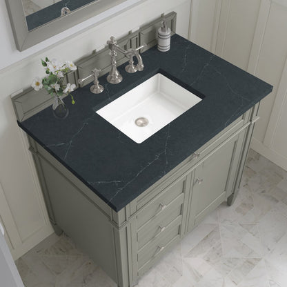 James Martin - Brittany 36" Single Vanity, Urban Gray w/ 3 CM Charcoal Soapstone Silestone Top - 650-V36-UGR-3CSP view 6