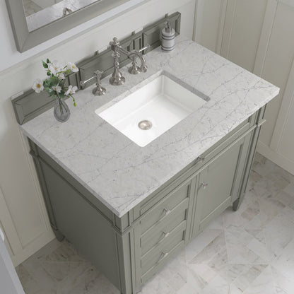 James Martin - Brittany 36" Single Vanity, Urban Gray w/ 3 CM Eternal Jasmine Pearl Silestone Top - 650-V36-UGR-3EJP view 6