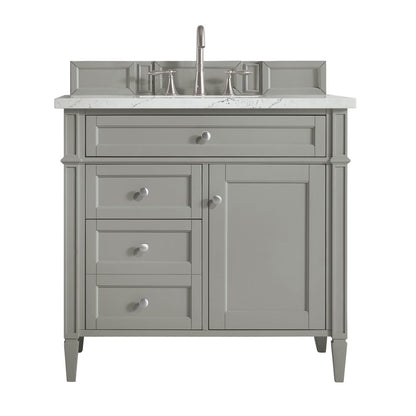 James Martin - Brittany 36" Single Vanity, Urban Gray w/ 3 CM Ethereal Noctis Silestone Top - 650-V36-UGR-3ENC view 1