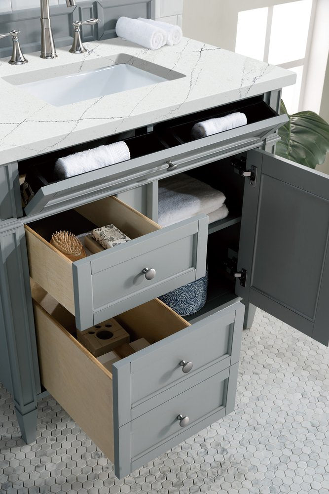 James Martin - Brittany 36" Single Vanity, Urban Gray w/ 3 CM Ethereal Noctis Silestone Top - 650-V36-UGR-3ENC view 4