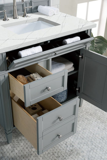 James Martin - Brittany 36" Single Vanity, Urban Gray w/ 3 CM Ethereal Noctis Silestone Top - 650-V36-UGR-3ENC view 4