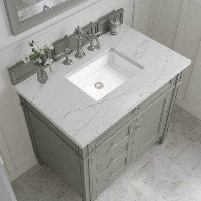 James Martin - Brittany 36" Single Vanity, Urban Gray w/ 3 CM Ethereal Noctis Silestone Top - 650-V36-UGR-3ENC view 6