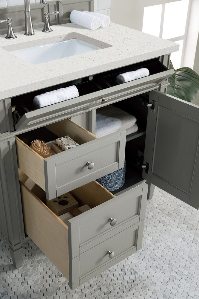 James Martin - Brittany 36" Single Vanity, Urban Gray w/ 3 CM Lime Delight Silestone Top - 650-V36-UGR-3LDL view 4