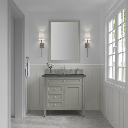 James Martin - Brittany 36" Single Vanity, Urban Gray w/ 3 CM Parisien Bleu Silestone Top - 650-V36-UGR-3PBL view 2