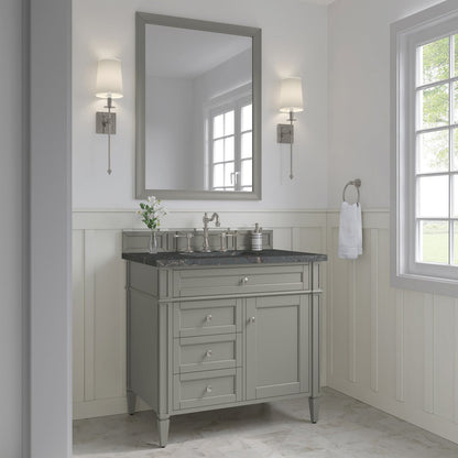 James Martin - Brittany 36" Single Vanity, Urban Gray w/ 3 CM Parisien Bleu Silestone Top - 650-V36-UGR-3PBL view 3