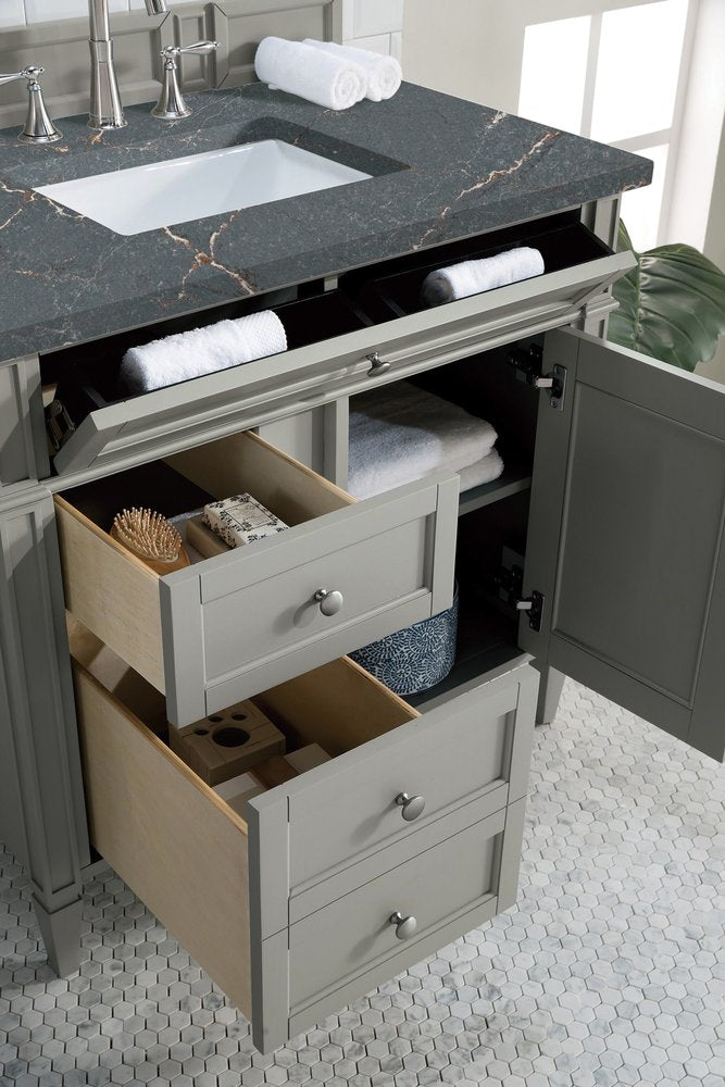 James Martin - Brittany 36" Single Vanity, Urban Gray w/ 3 CM Parisien Bleu Silestone Top - 650-V36-UGR-3PBL view 4