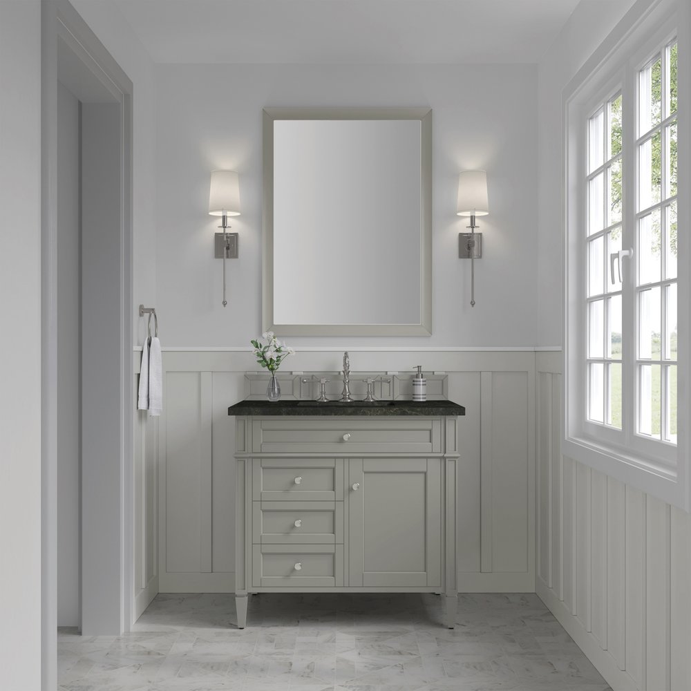 James Martin - Brittany 36" Single Vanity, Urban Gray, w/ 3 CM Phantome Eclos Top - 650-V36-UGR-3PHT view 2