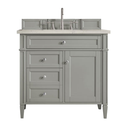 James Martin - Brittany 36" Single Vanity, Urban Gray, w/ 3 CM Siberian Silestone Top - 650-V36-UGR-3SFR view 1