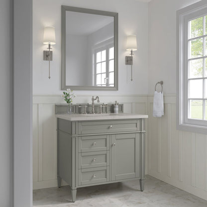 James Martin - Brittany 36" Single Vanity, Urban Gray, w/ 3 CM Siberian Silestone Top - 650-V36-UGR-3SFR view 3
