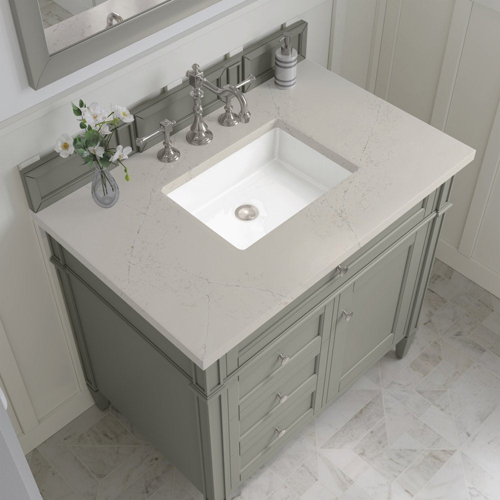 James Martin - Brittany 36" Single Vanity, Urban Gray, w/ 3 CM Siberian Silestone Top - 650-V36-UGR-3SFR view 5