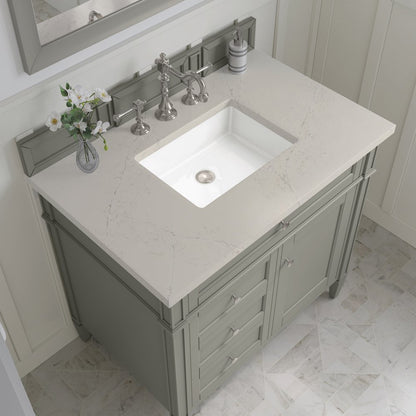 James Martin - Brittany 36" Single Vanity, Urban Gray, w/ 3 CM Siberian Silestone Top - 650-V36-UGR-3SFR view 5
