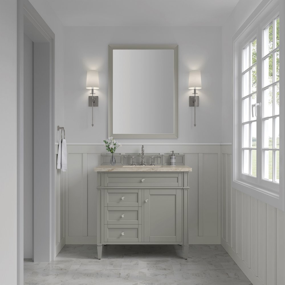 James Martin - Brittany 36" Single Vanity, Urban Gray, w/ 3 CM Tajnar Eclos Top - 650-V36-UGR-3TJR view 2