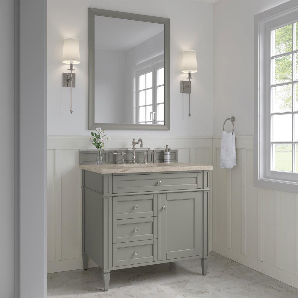 James Martin - Brittany 36" Single Vanity, Urban Gray, w/ 3 CM Tajnar Eclos Top - 650-V36-UGR-3TJR view 3